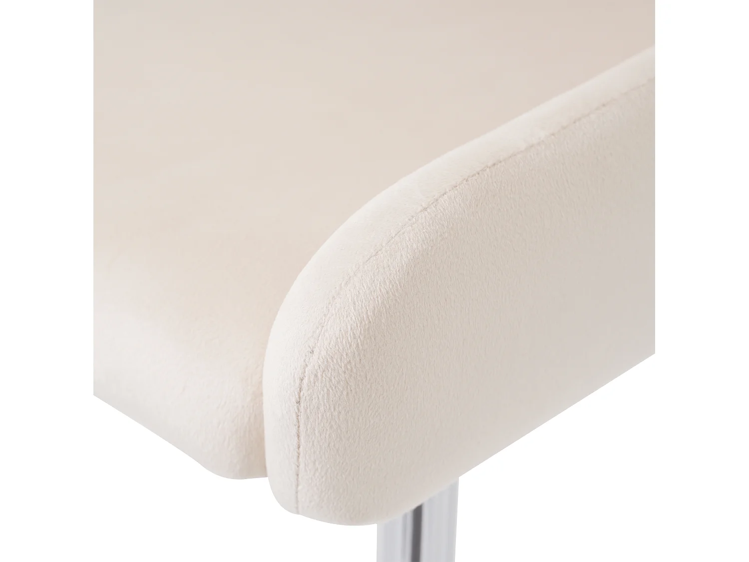 Set van 2 Velvet stoelen - met zilveren metalen poten - Beige