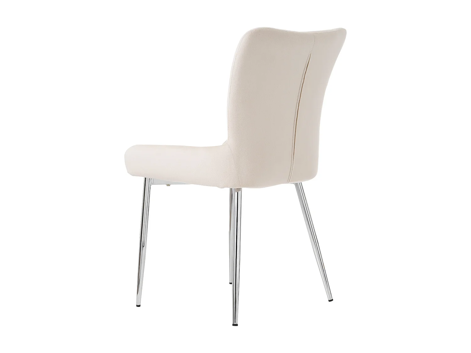 Set van 2 Velvet stoelen - met zilveren metalen poten - Beige