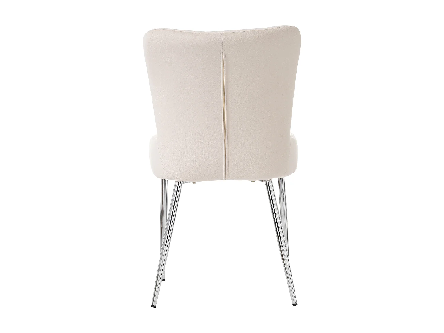Lot de 2 Chaises en velours - avec pieds en métal argenté - Beige