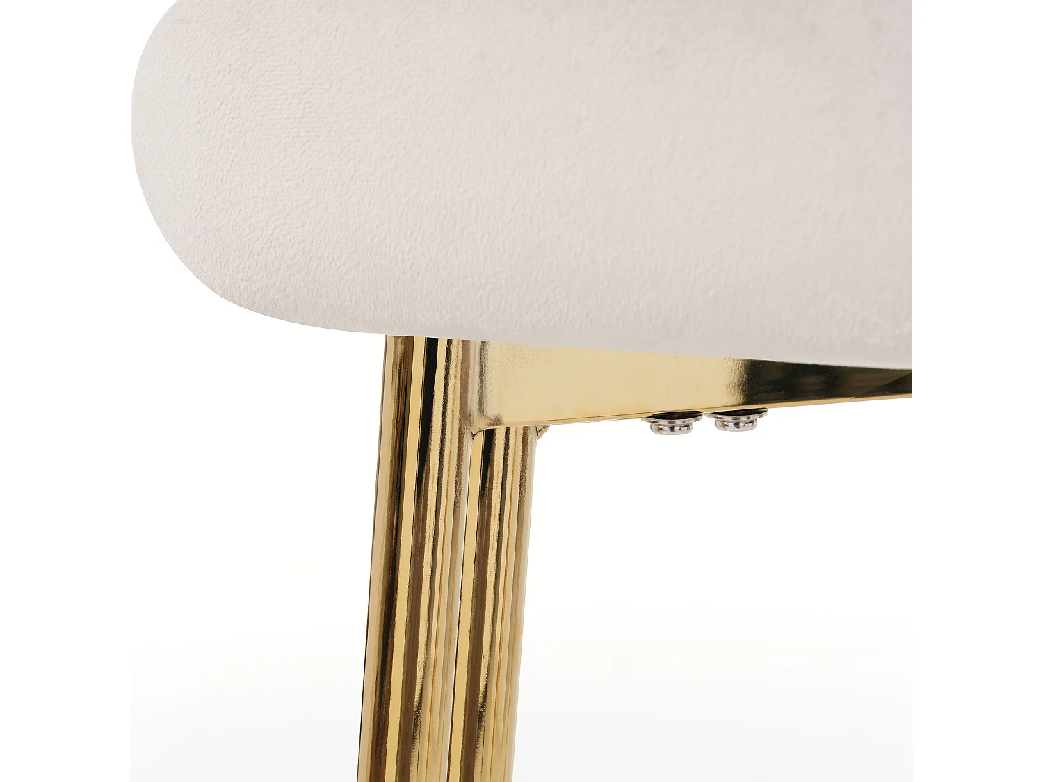 Set di 2 sedie in velluto - con gambe in metallo dorato - Beige