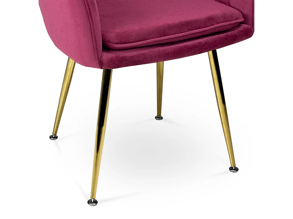 Sedia da pranzo in velluto bordeaux poltroncina vintage mod. Celine