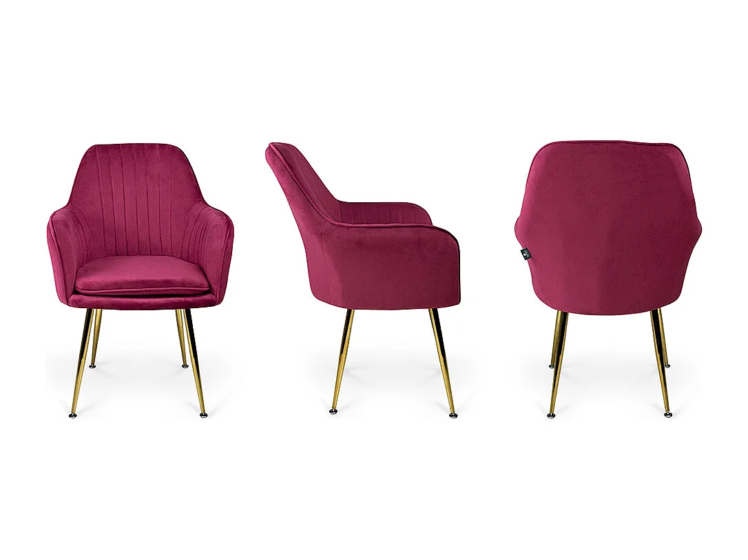 Sedia da pranzo in velluto bordeaux poltroncina vintage mod. Celine