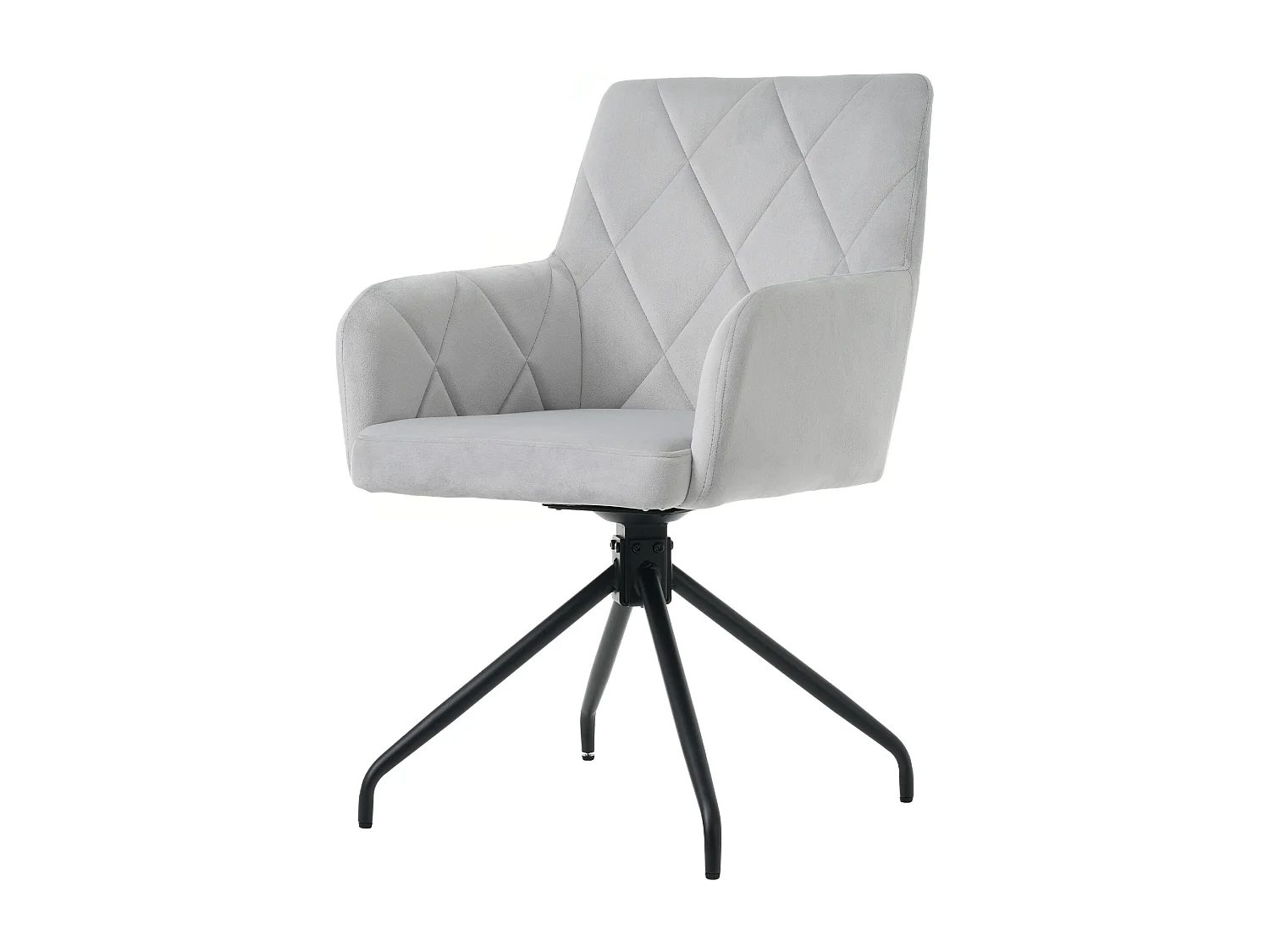 Set van 2 360° draaibare stoelen - fluwelen stof - rugleuning ruitpatroon - Grijs