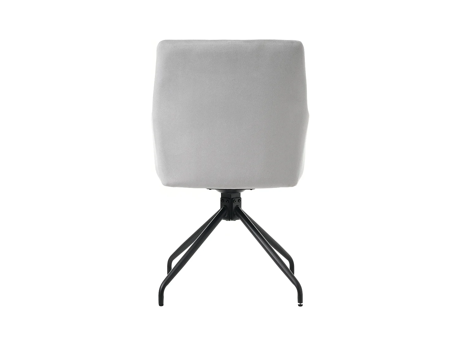 Lot de 2 Chaises pivotantes à 360° - tissu en velours - dossier à de motif losange - Gris