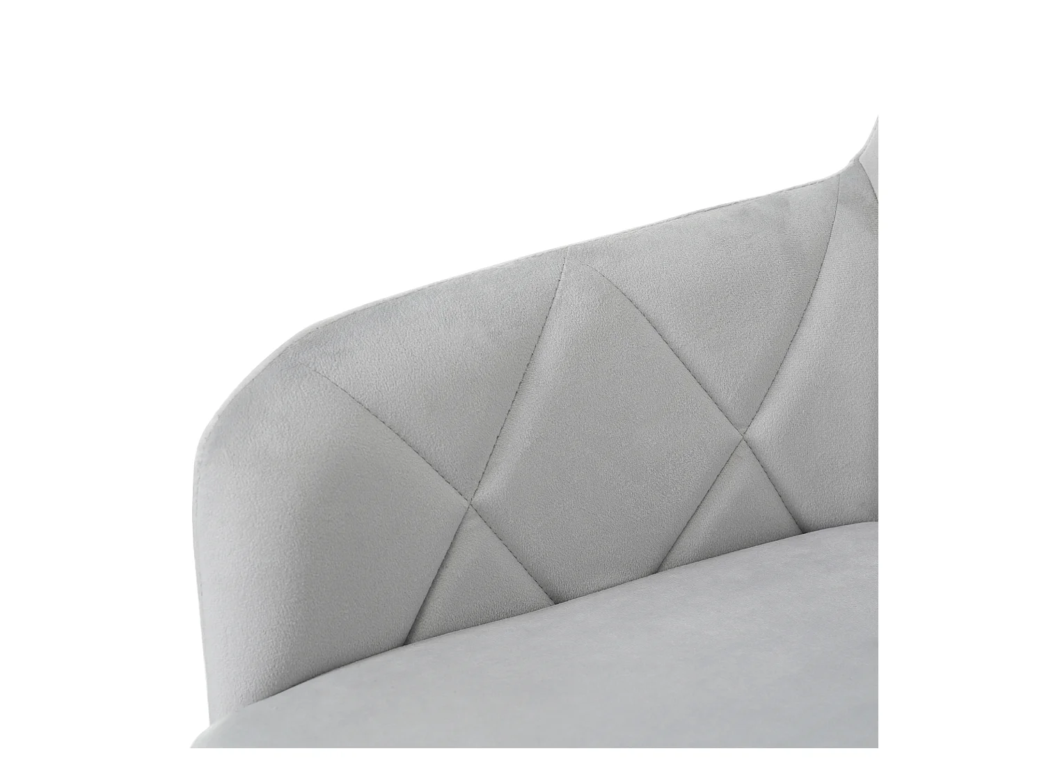 Lot de 2 Chaises pivotantes à 360° - tissu en velours - dossier à de motif losange - Gris