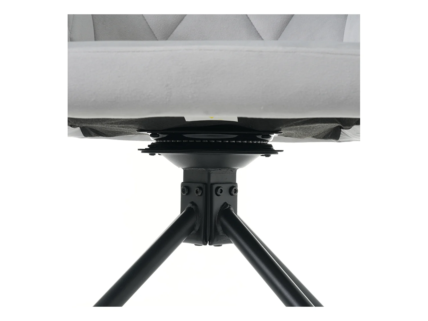 Lot de 2 Chaises pivotantes à 360° - tissu en velours - dossier à de motif losange - Gris