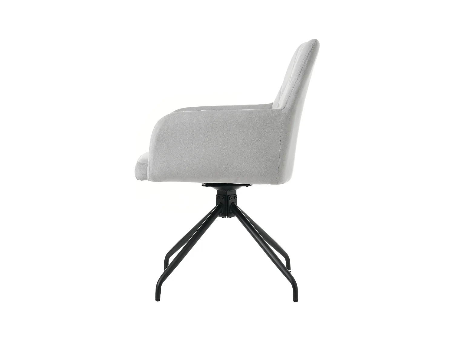 Lot de 2 Chaises pivotantes à 360° - tissu en velours - dossier à de motif losange - Gris