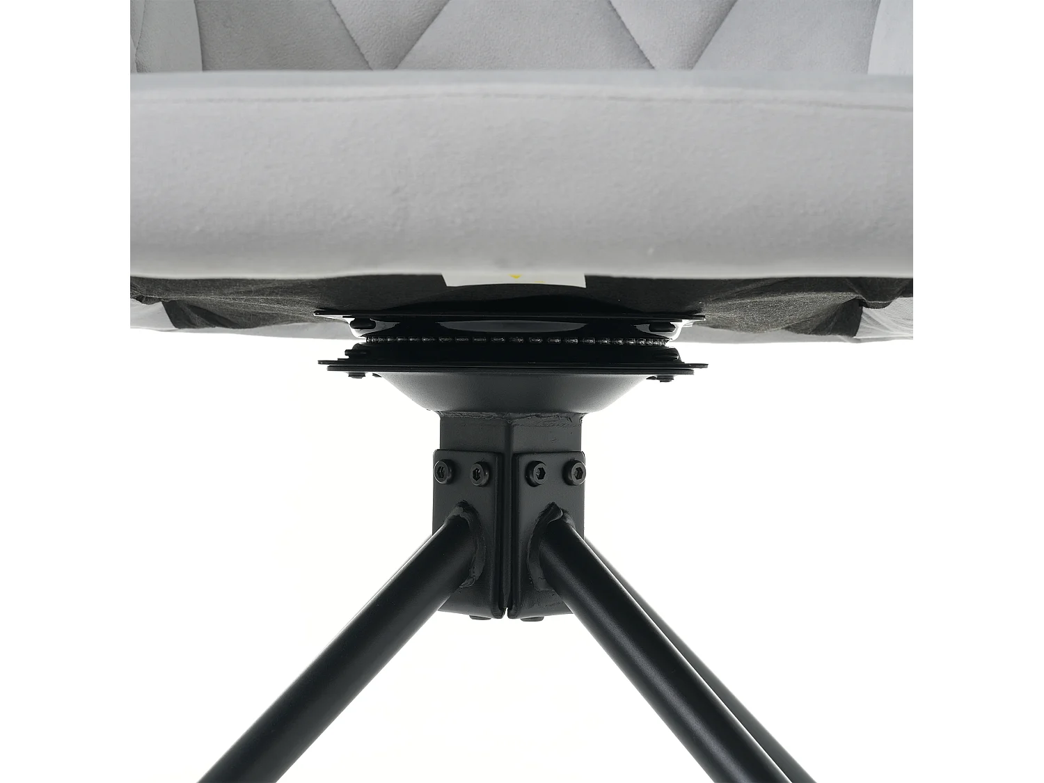 Lot de 2 Chaises pivotantes à 360° - tissu en velours - dossier à de motif losange - Gris