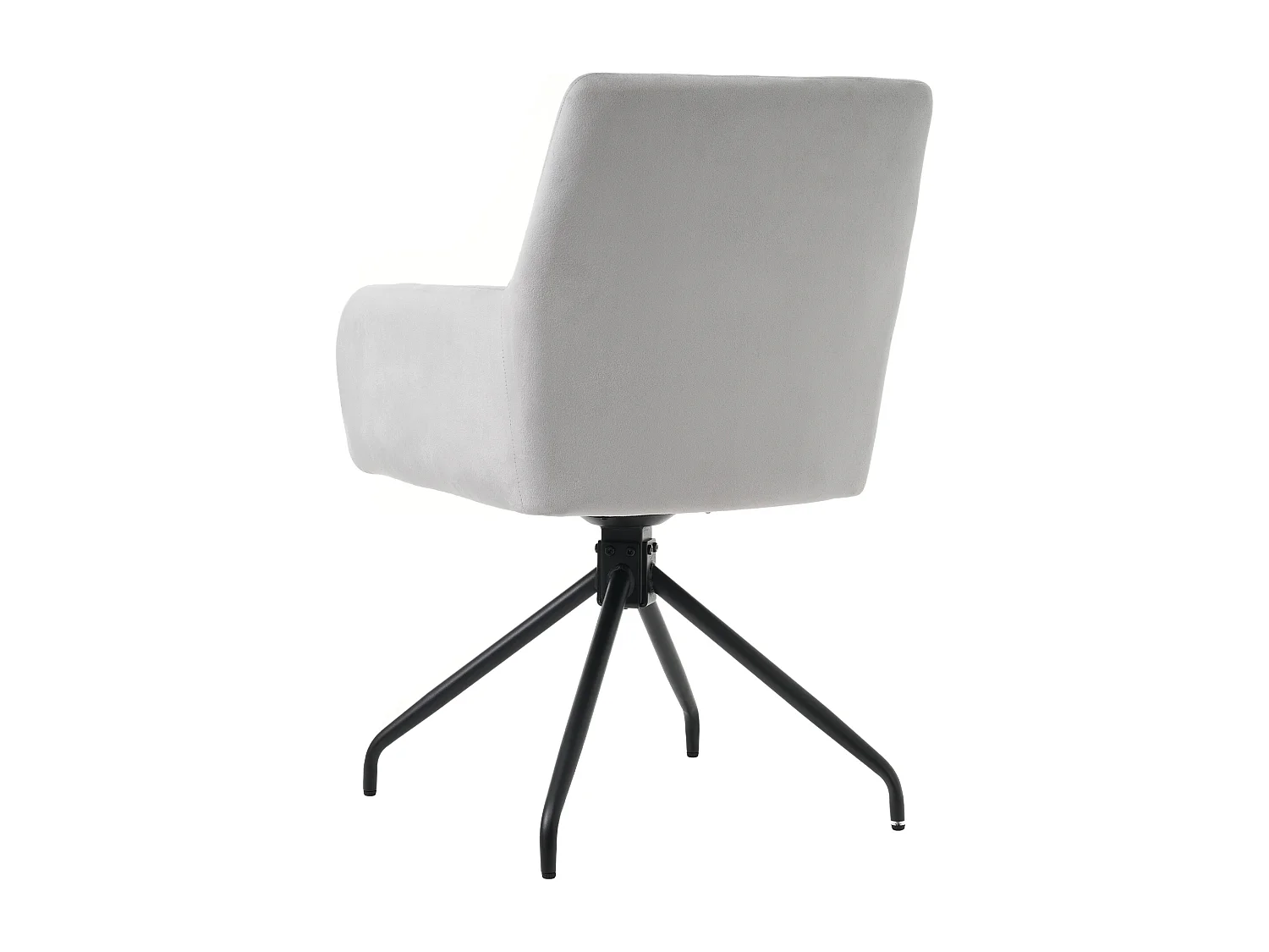 Lot de 2 Chaises pivotantes à 360° - tissu en velours - dossier à de motif losange - Gris