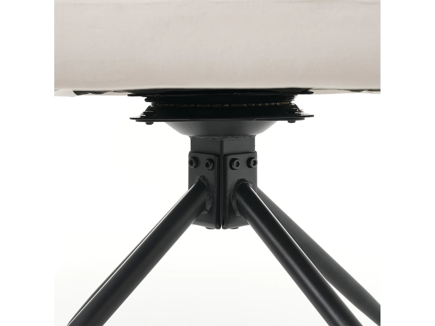 Set mit 2 360°-Drehstühlen – Samtstoff – Rückenlehne mit Rautenmuster – Beige