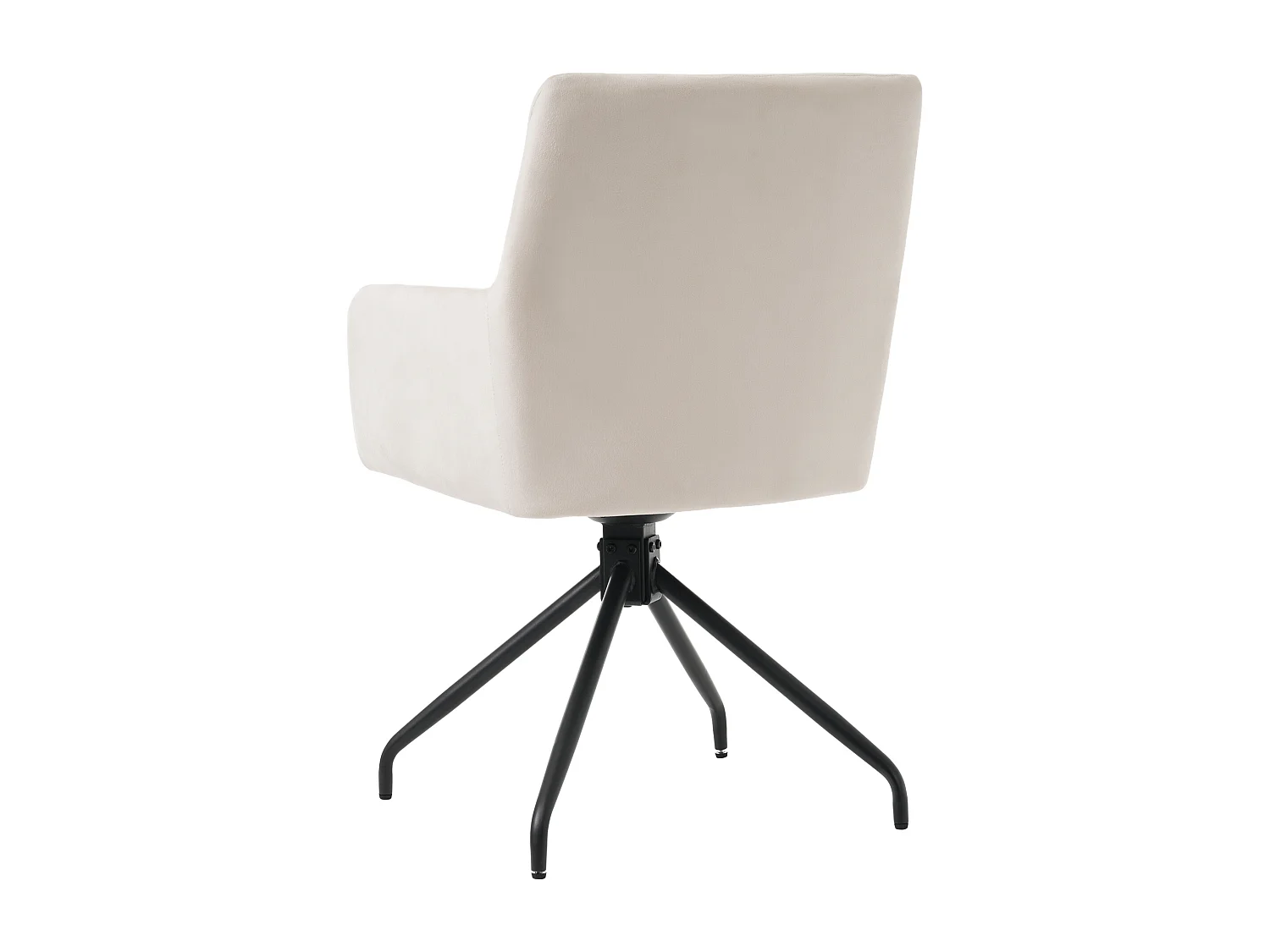 Set mit 2 360°-Drehstühlen – Samtstoff – Rückenlehne mit Rautenmuster – Beige