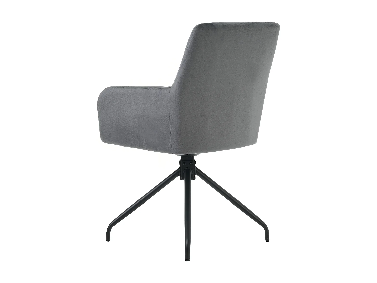 Set van 6 360° draaibare stoelen - fluwelen stof - rugleuning ruitpatroon - Zwart