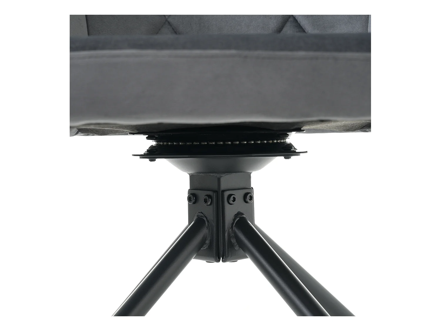 Lot de 6 Chaises pivotantes à 360° - tissu en velours - dossier à de motif losange - Noir