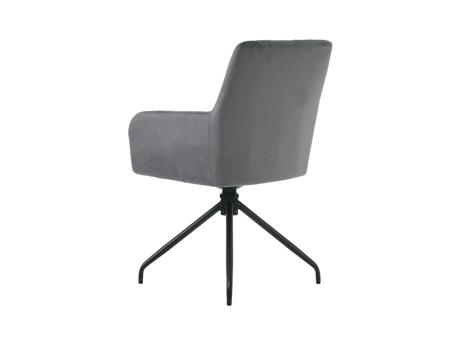 Lot de 6 Chaises pivotantes à 360° - tissu en velours - dossier à de motif losange - Noir