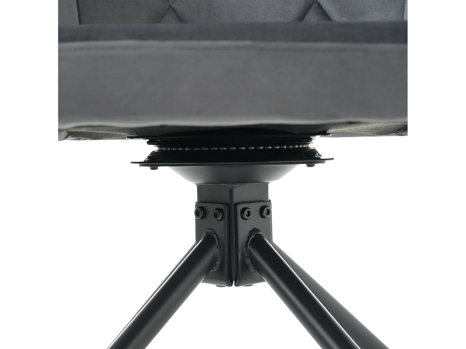 Set van 2 360° draaistoelen - fluwelen stof - rugleuning ruitpatroon - Zwart