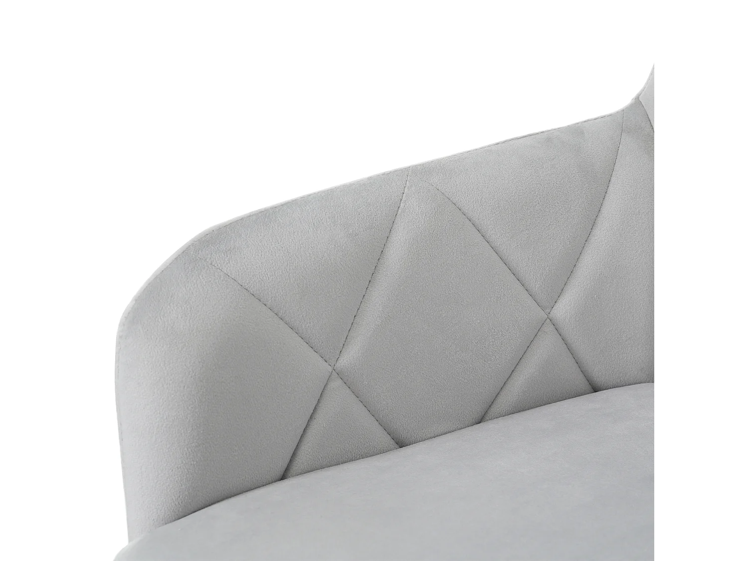 Lot de 4 Chaises pivotantes à 360° - tissu en velours - dossier à de motif losange - Gris