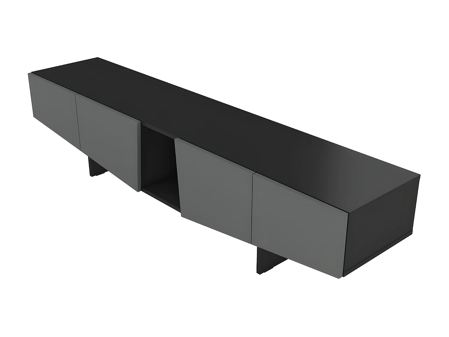 Nowoczesna szara szafka RTV z szufladami WING / szer. 200 cm