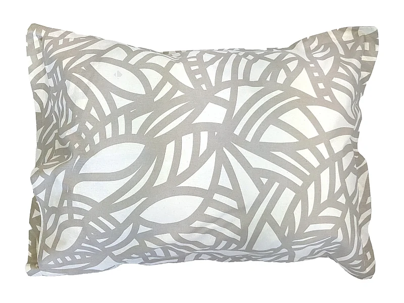 Taie d'oreiller 50x70 cm coton lavé SERENA géométrique Beige écru