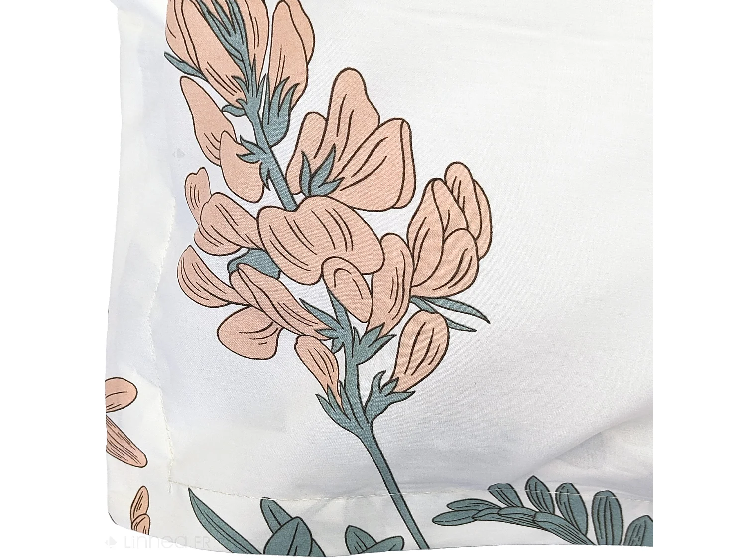 Taie d'oreiller 65x65 cm percale coton FÉÉRIE Blanc sauge