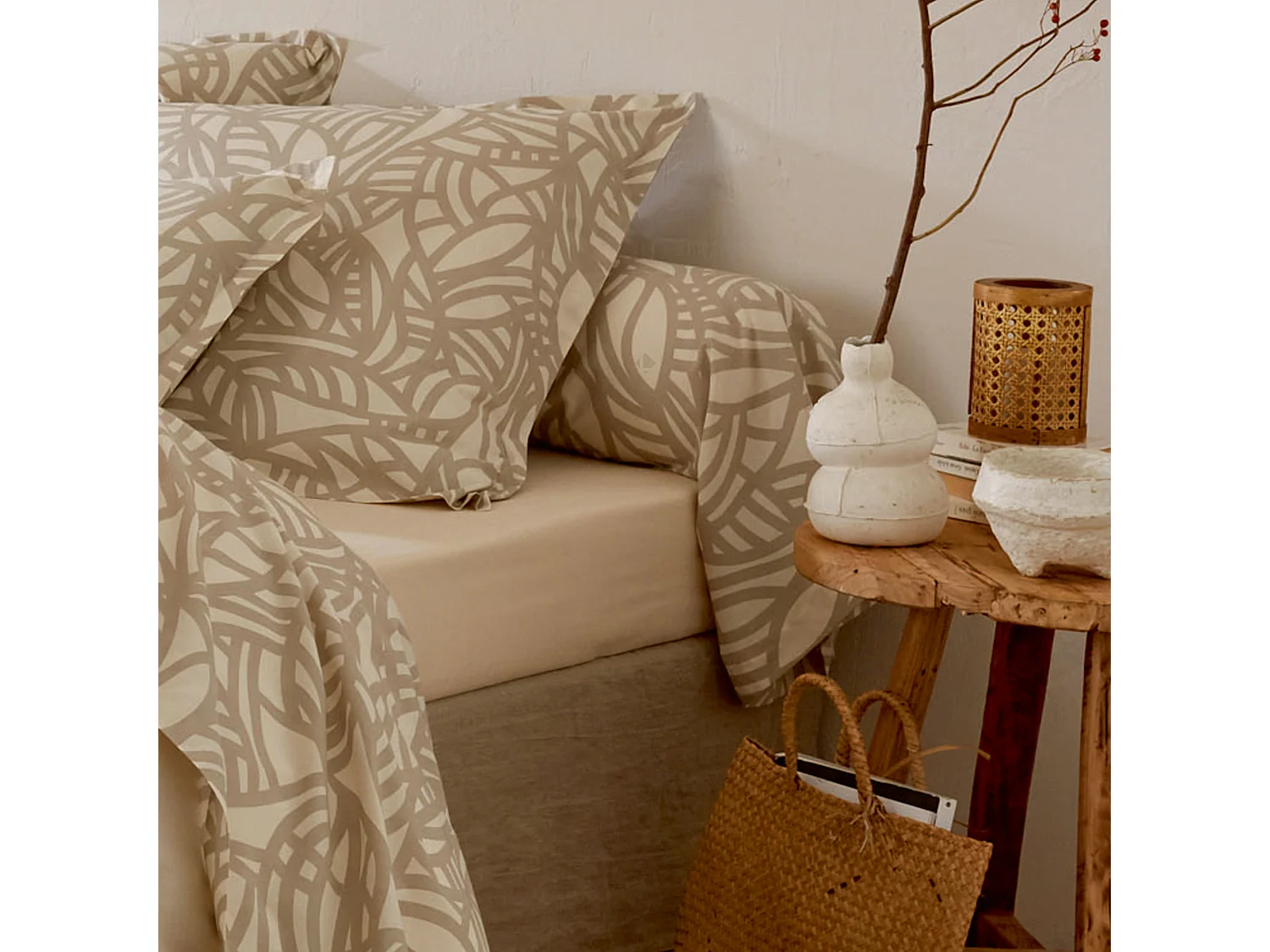 Taie de traversin 240x43 cm coton lavé SERENA Beige écru