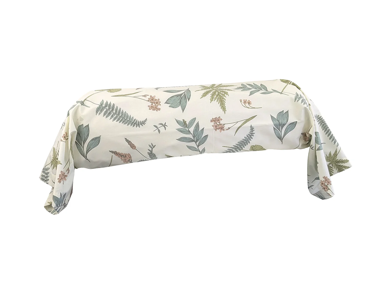 Taie de traversin 240x43 cm percale 100 % coton FÉÉRIE Blanc sauge