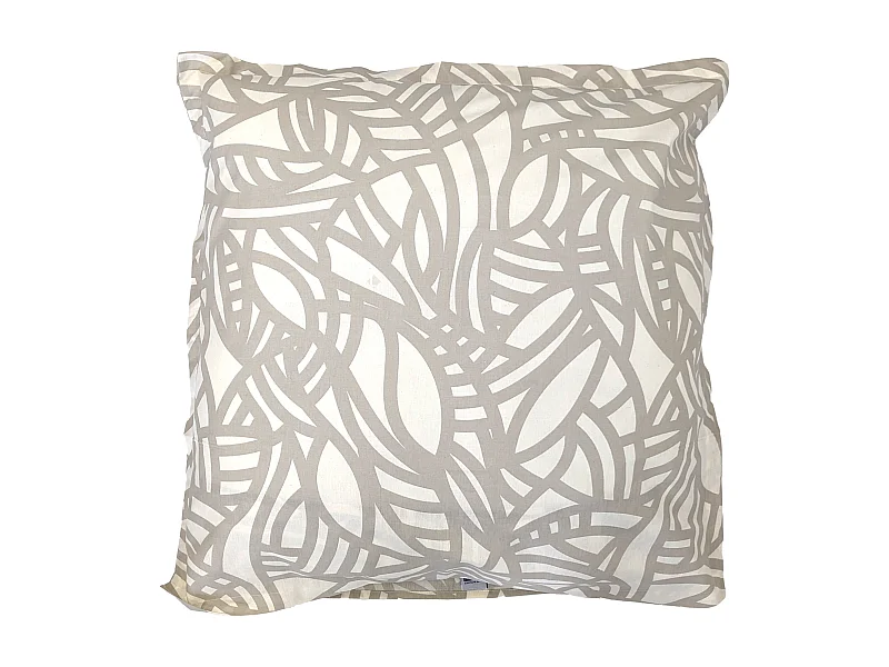 Taie d'oreiller 65x65 cm coton lavé SERENA géométrique Beige écru