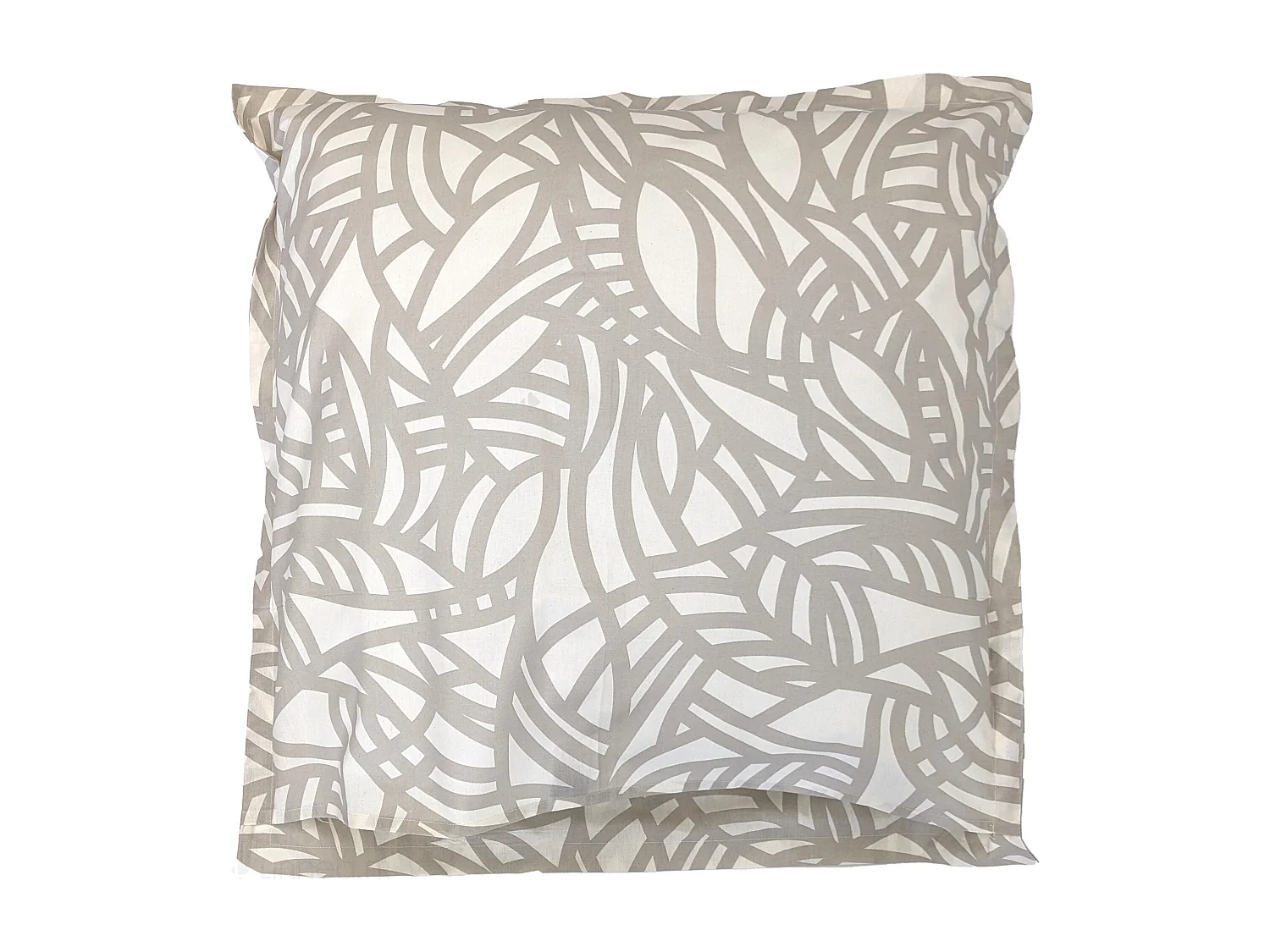 Taie d'oreiller 65x65 cm coton lavé SERENA géométrique Beige écru