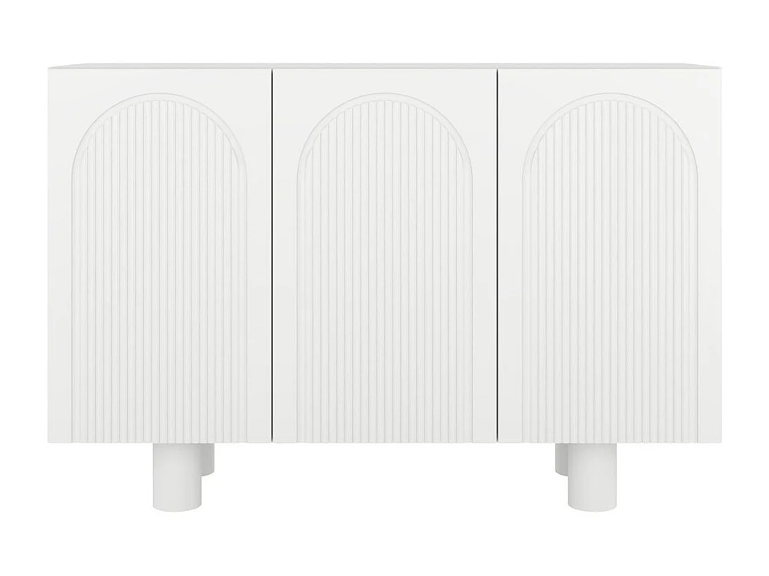 Sideboard Rita, mit gefrästen fronten, 130 cm, weiß