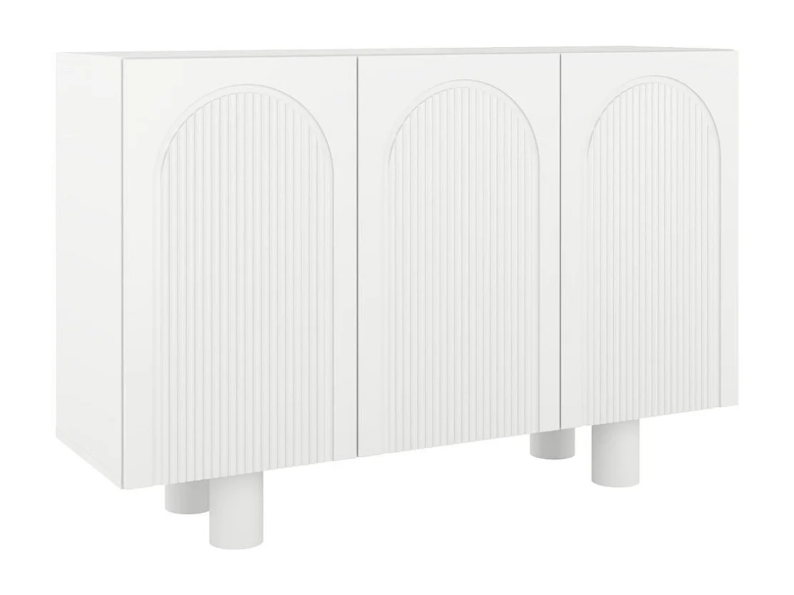 Sideboard Rita, mit gefrästen fronten, 130 cm, weiß