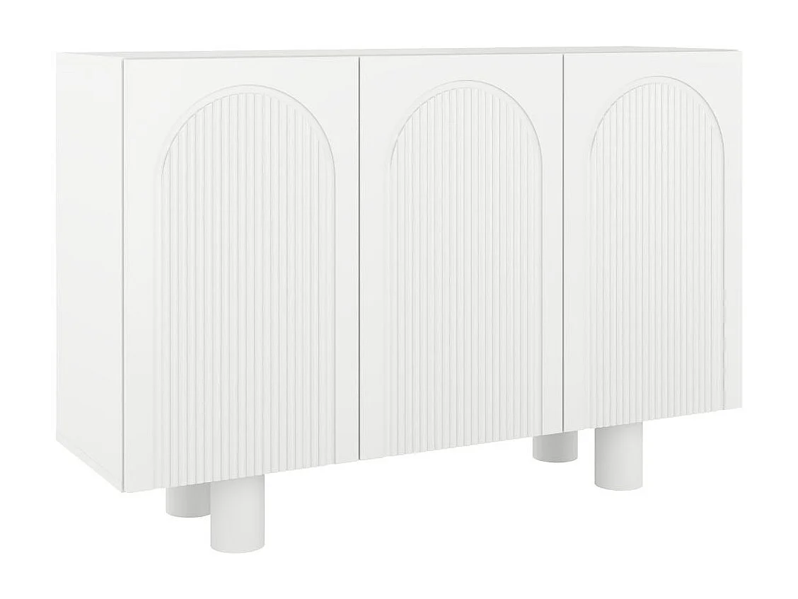 Sideboard Rita, mit gefrästen fronten, 130 cm, weiß