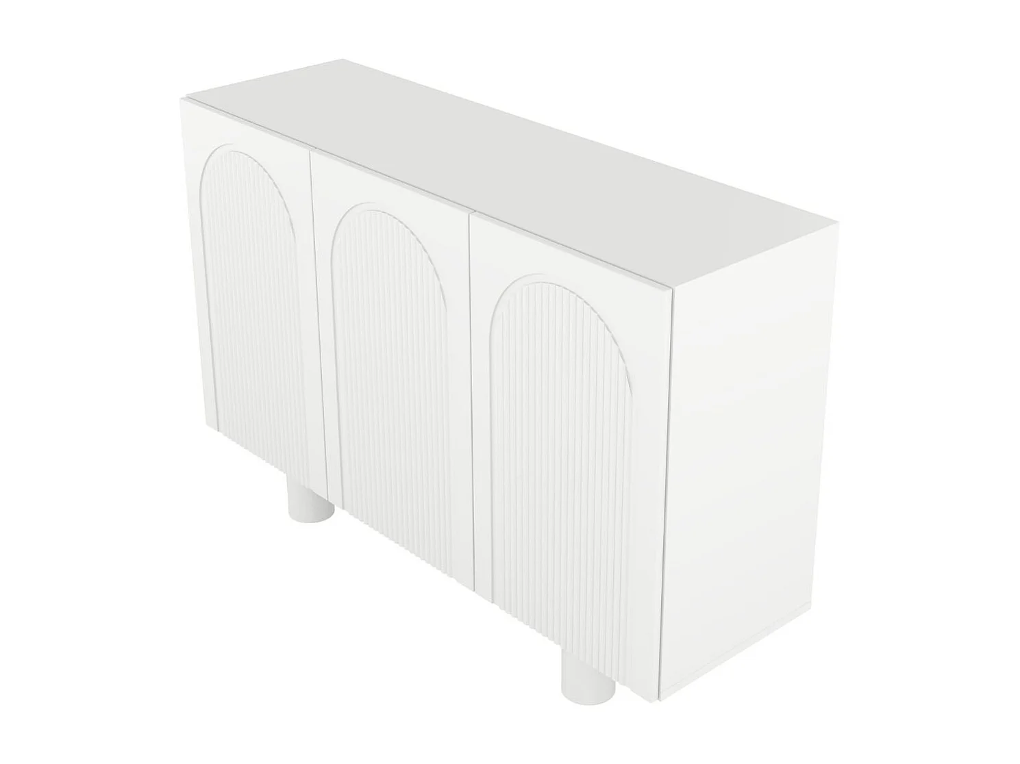 Sideboard Rita, mit gefrästen fronten, 130 cm, weiß