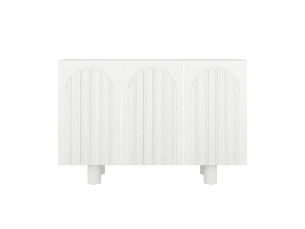 Sideboard Rita, mit gefrästen fronten, 130 cm, weiß