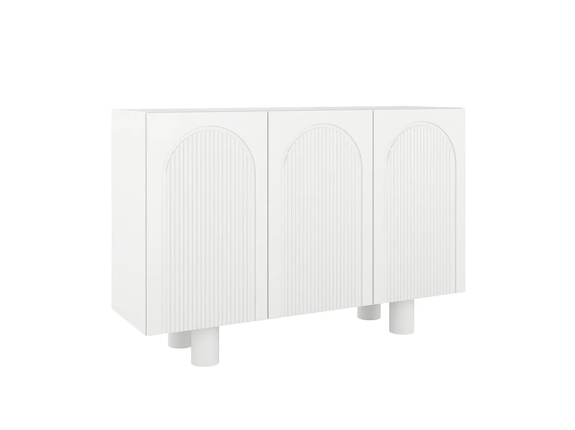 Sideboard Rita, mit gefrästen fronten, 130 cm, weiß