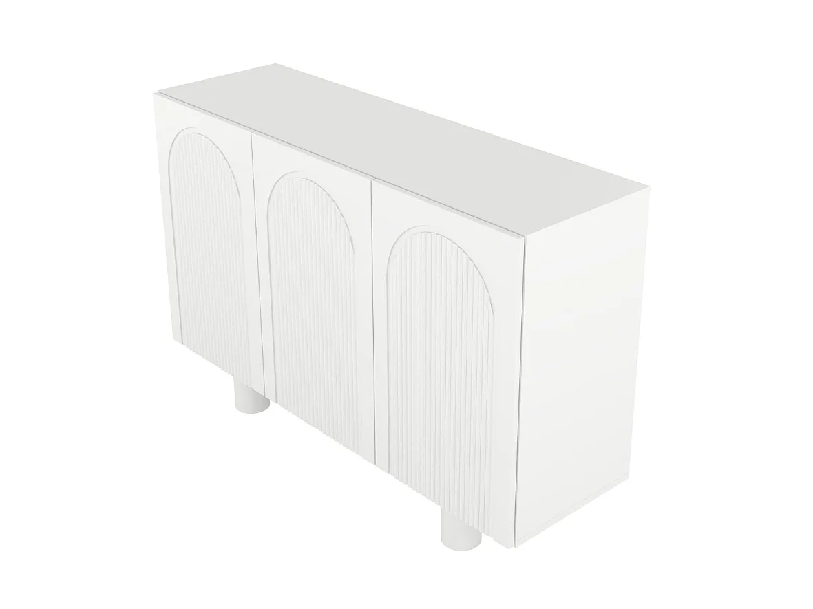 Sideboard Rita, mit gefrästen fronten, 130 cm, weiß
