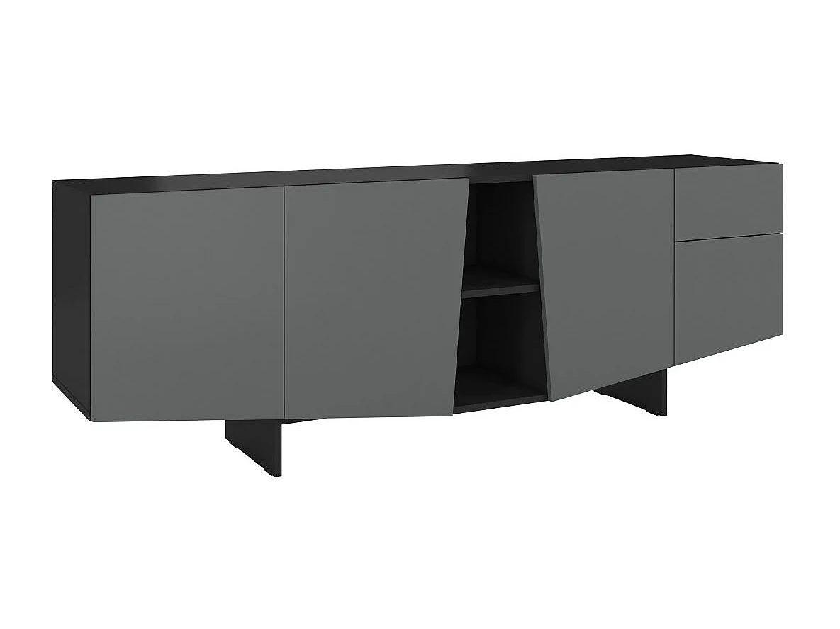 Buffet grise moderne avec tiroirs Skandica WING / largeur 200 cm