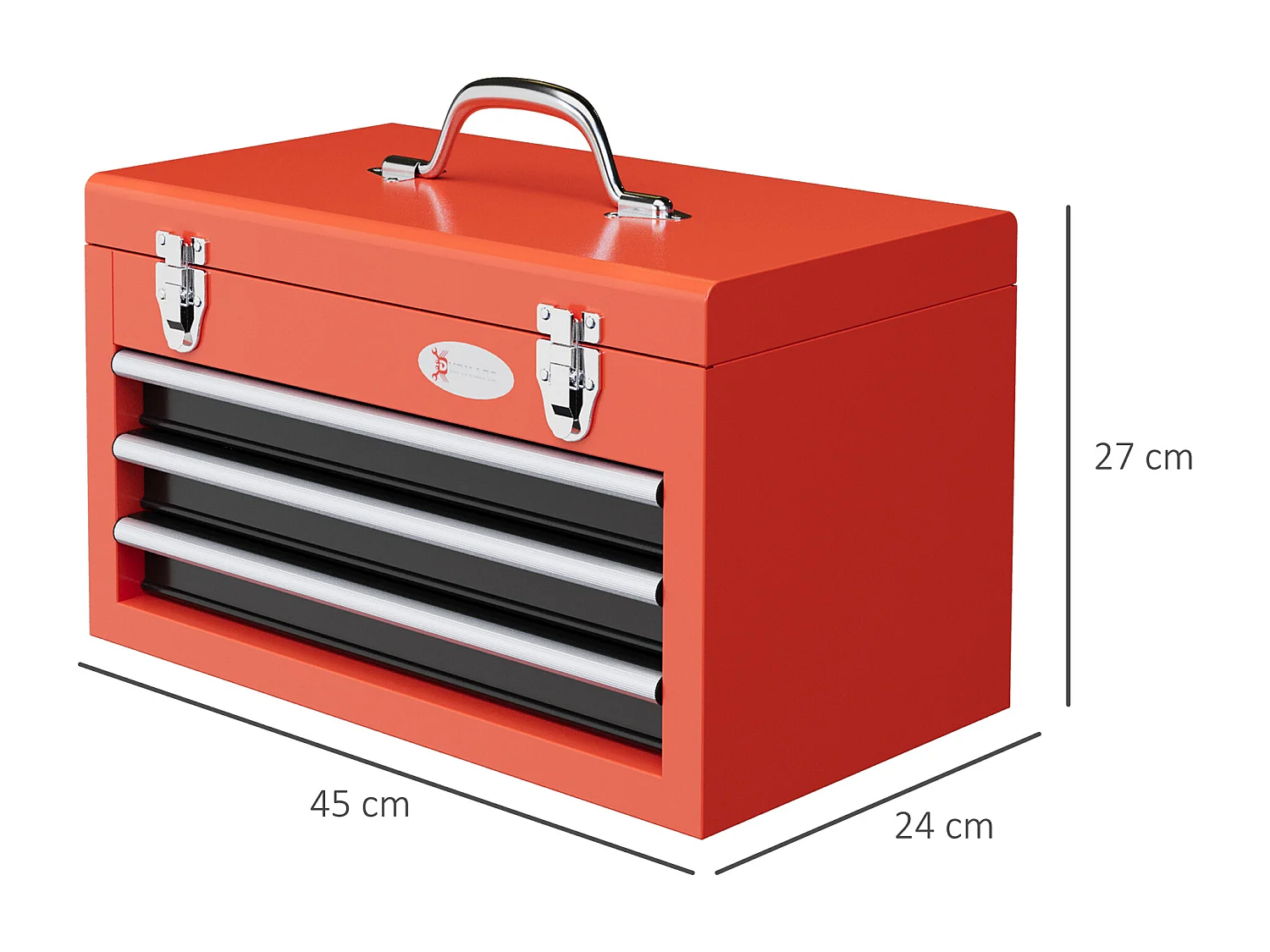 Caja para herramientas rojo 45x24x27 cm DURHAND