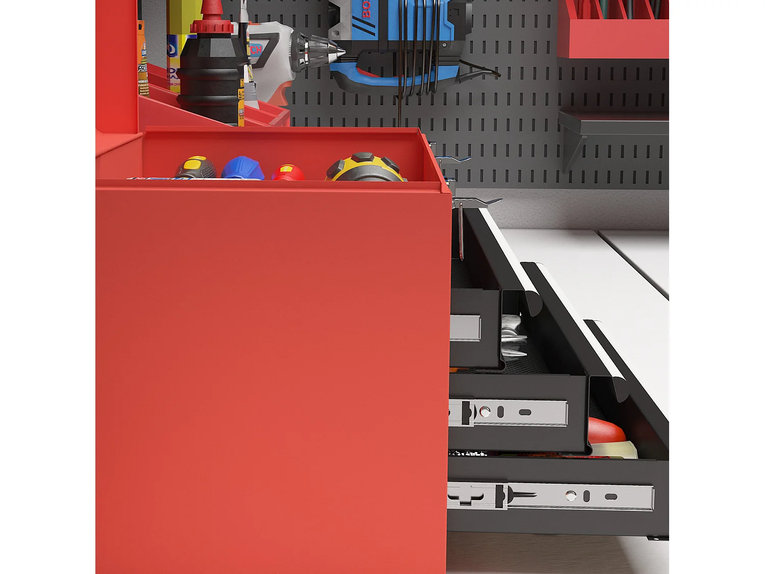 Caja para herramientas rojo 45x24x27 cm DURHAND