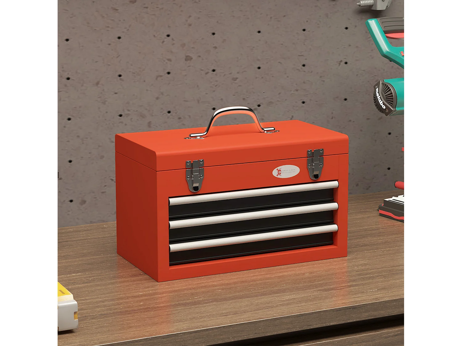 Caja para herramientas rojo 45x24x27 cm DURHAND