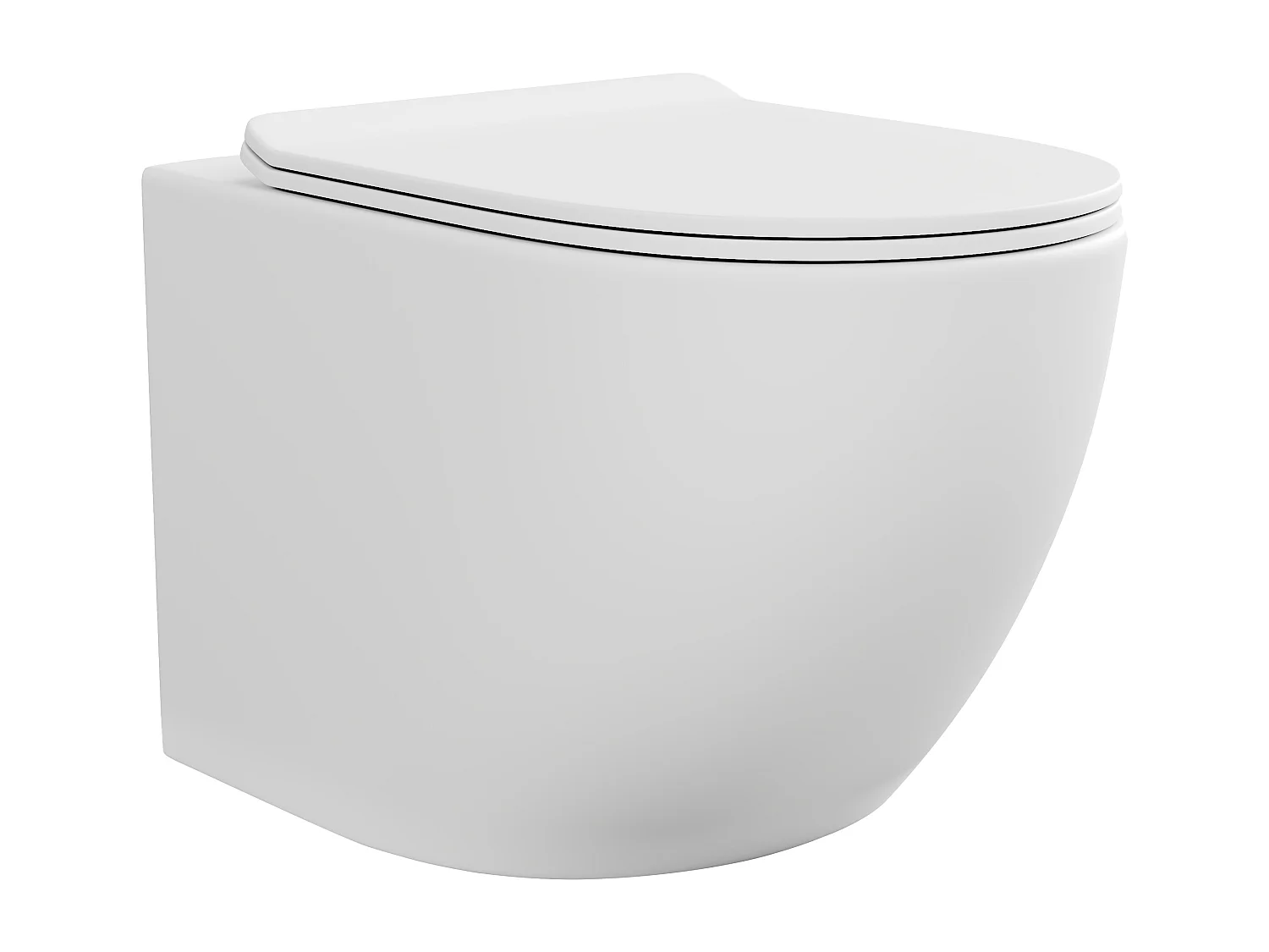 Miska WC podwieszana z białej matowej ceramiki bez kołnierza - JAVOINE