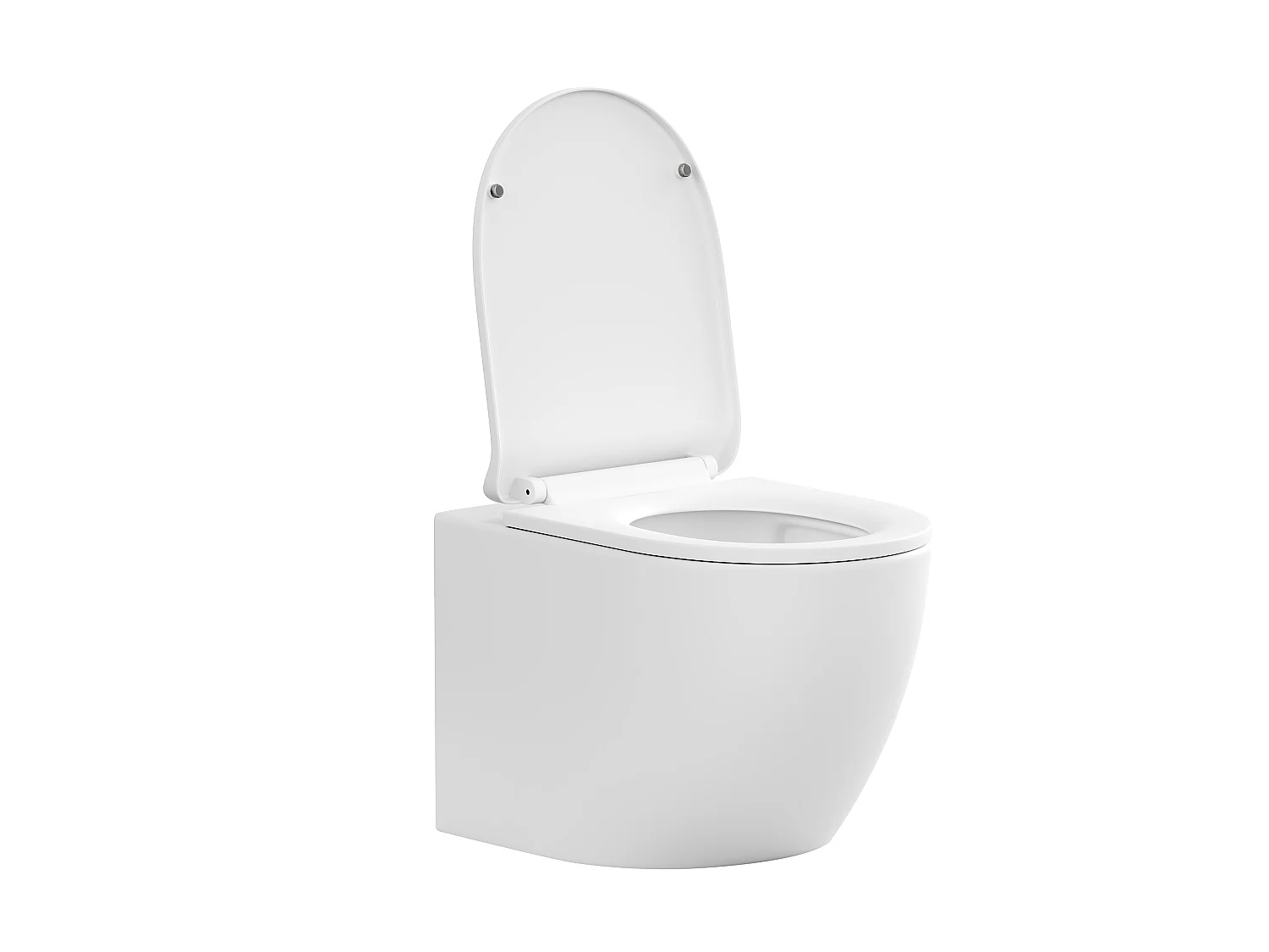 Mat hvidt vægmonteret toilet i keramik uden skyllekant - JAVOINE