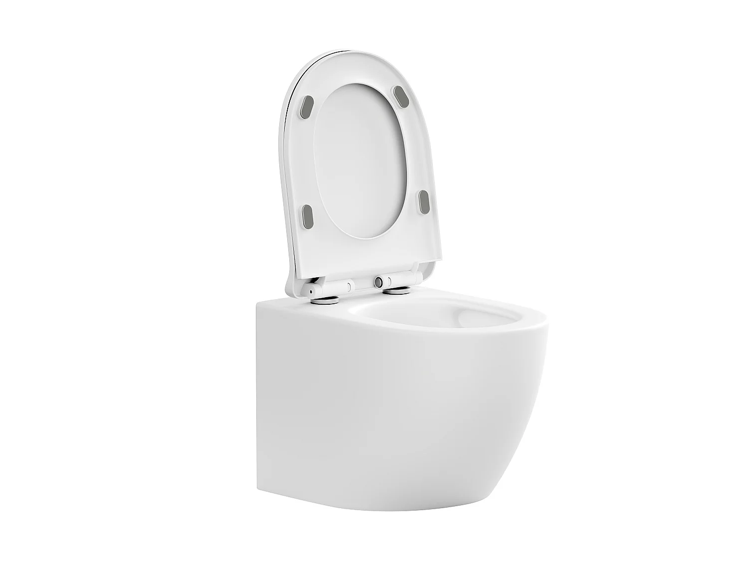 Mat hvidt vægmonteret toilet i keramik uden skyllekant - JAVOINE