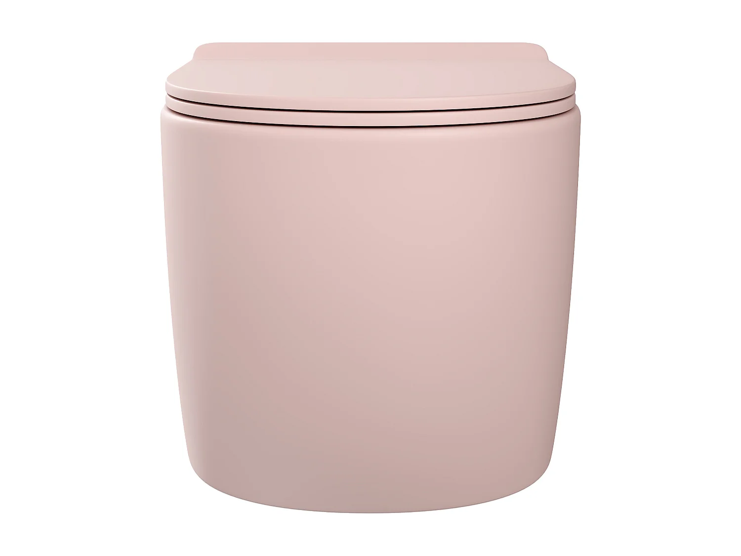 WC suspendu rose mat en céramique sans bride - JAVOINE