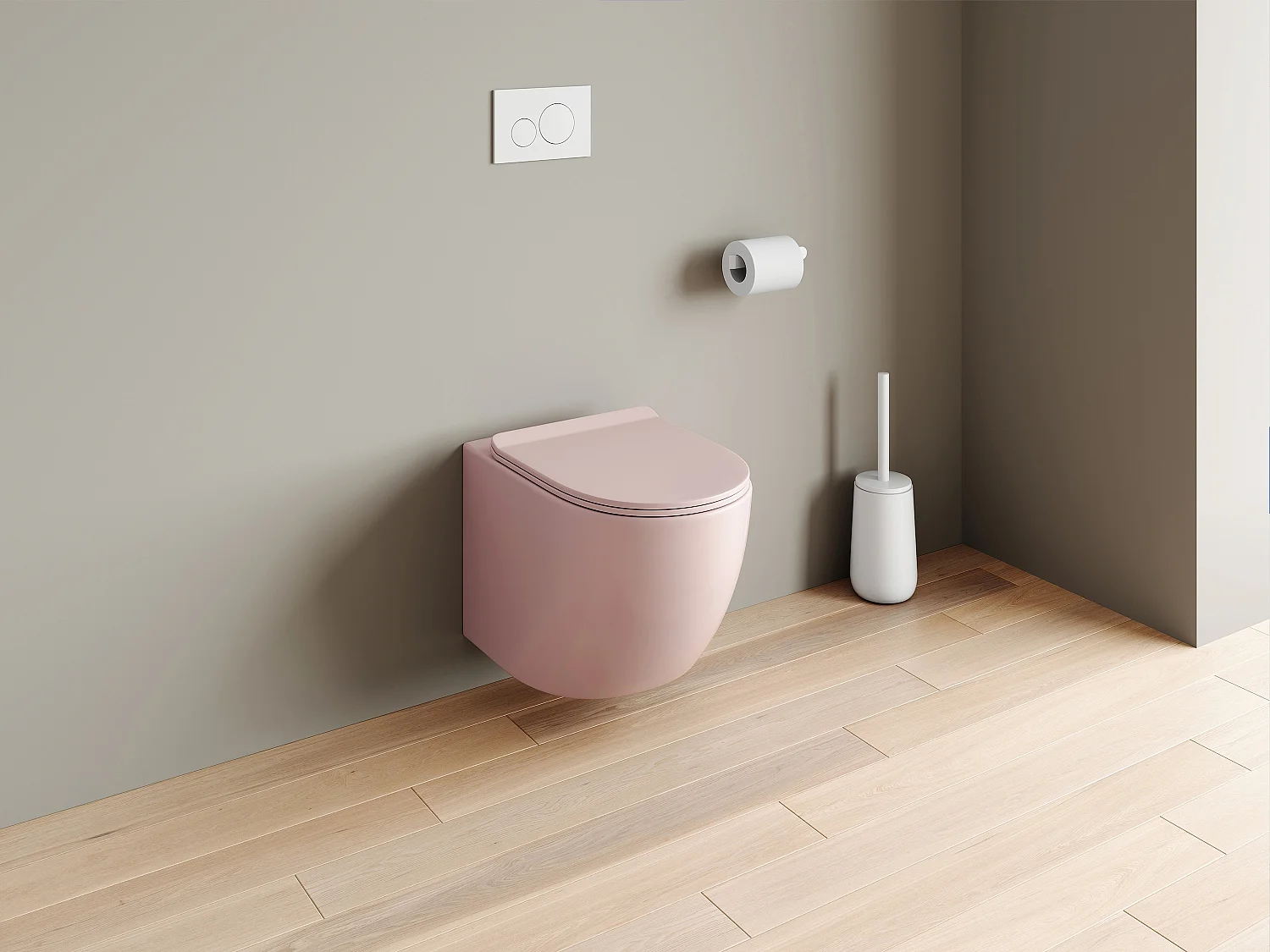 Wand-WC aus Keramik ohne Flansch - Rosa matt - JAVOINE