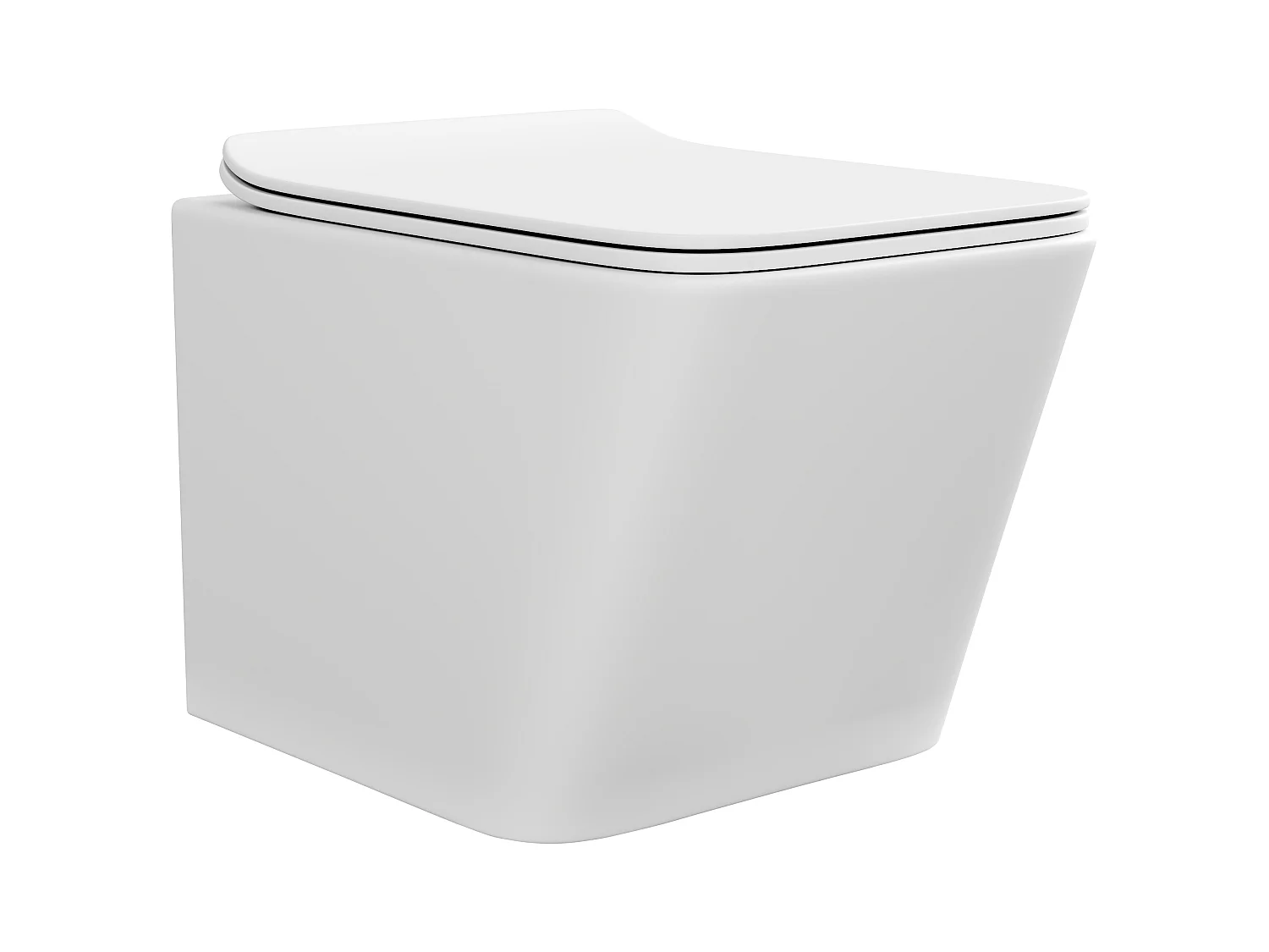 Inodoro flotante blanco mate de cerámica sin brida - CLEMONA