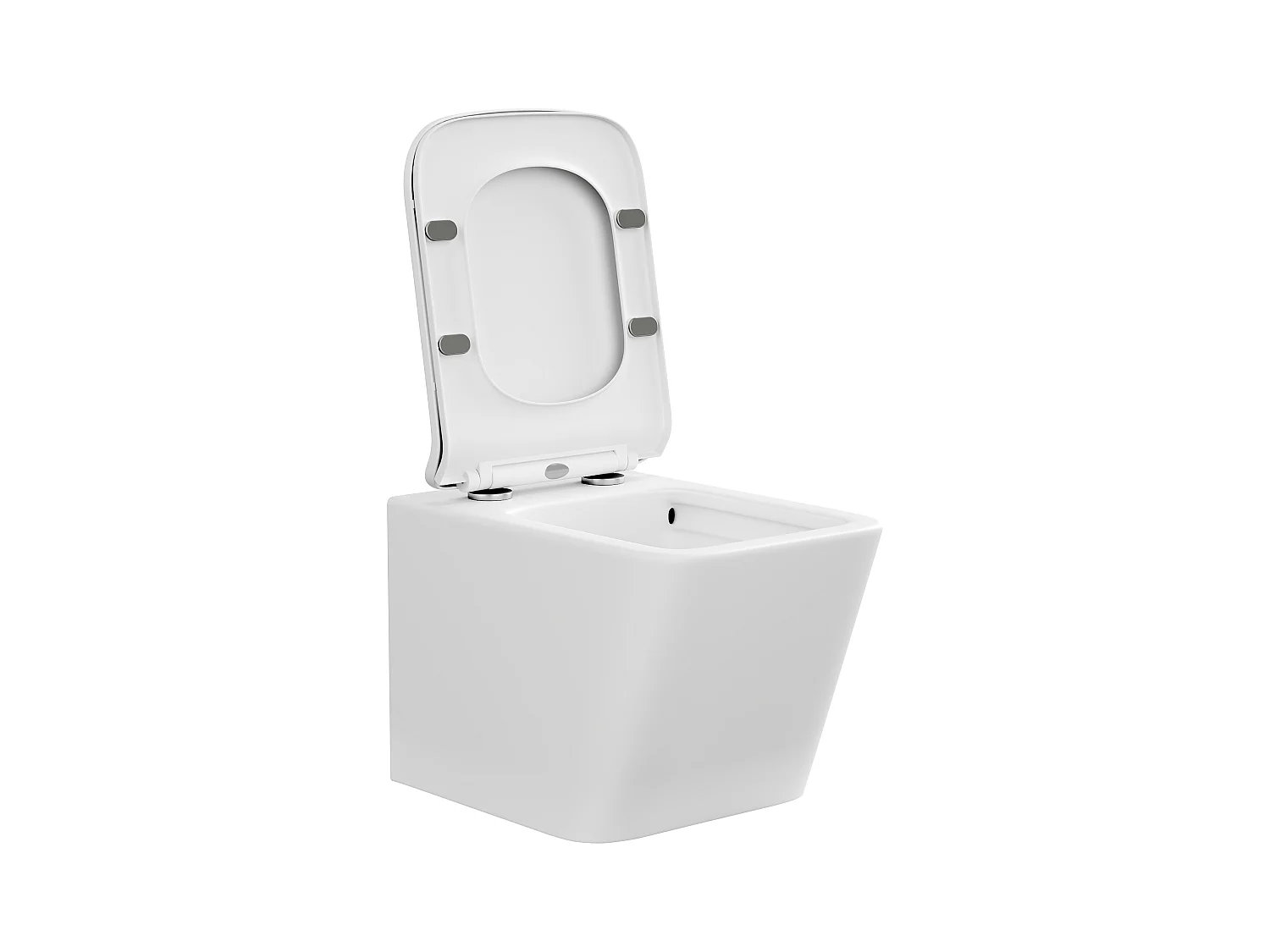 Inodoro flotante blanco mate de cerámica sin brida - CLEMONA