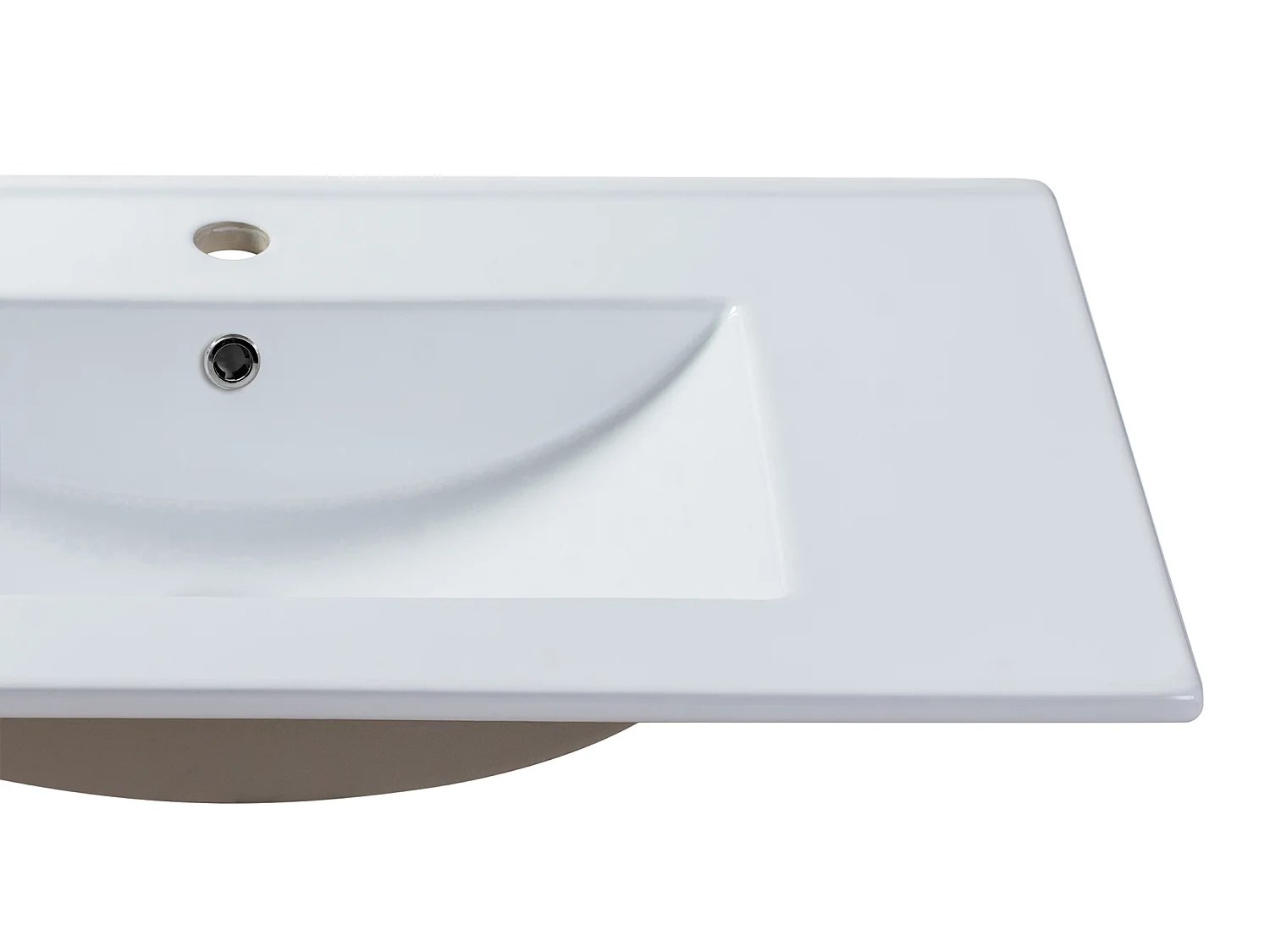 Lavatório de encastrar branco retangular em cerâmica 101 x 46,5 cm - MOTIAC