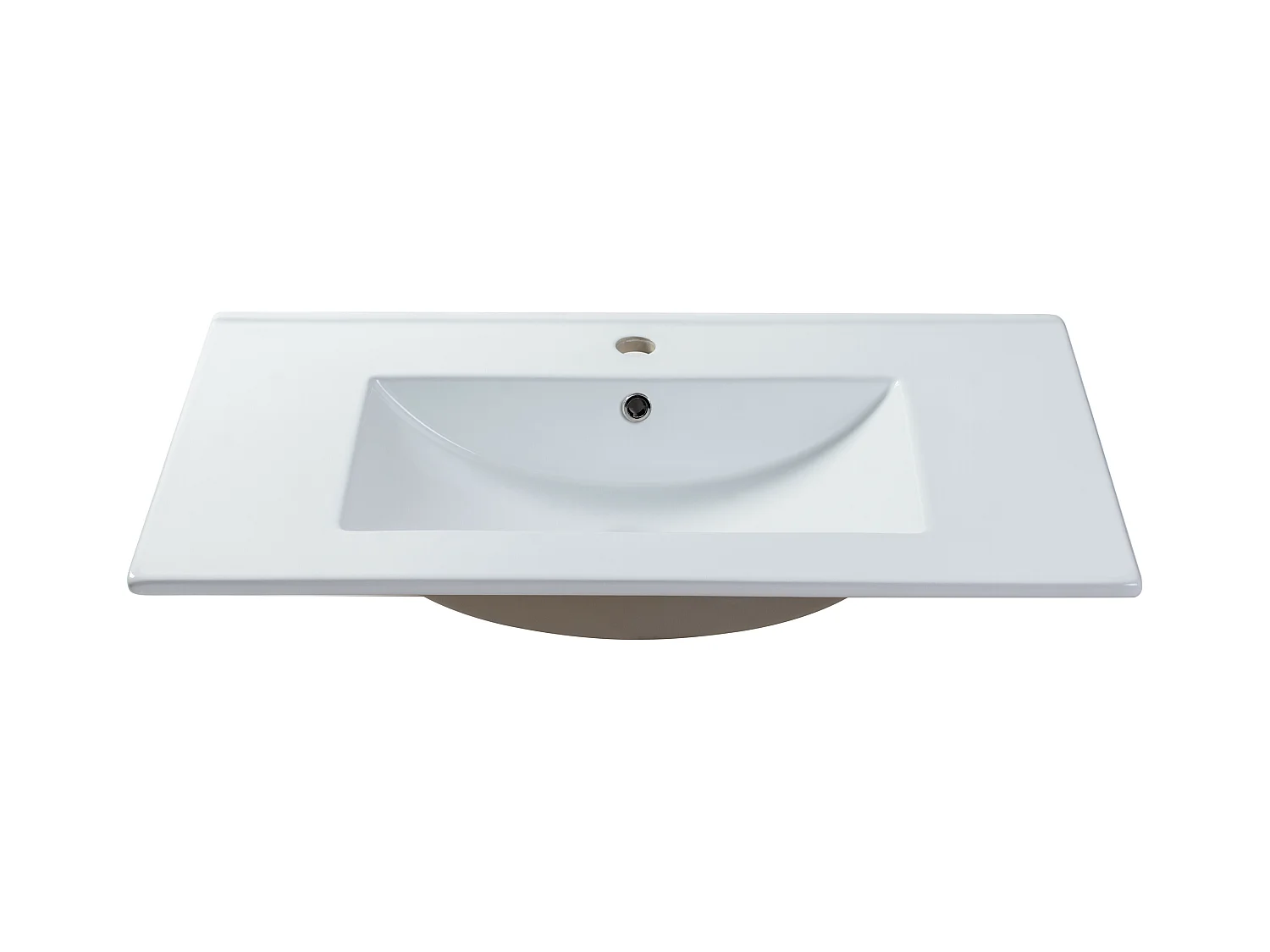 Vasque à encastrer blanche rectangle en céramique - 101 x 46,5 cm - MOTIAC