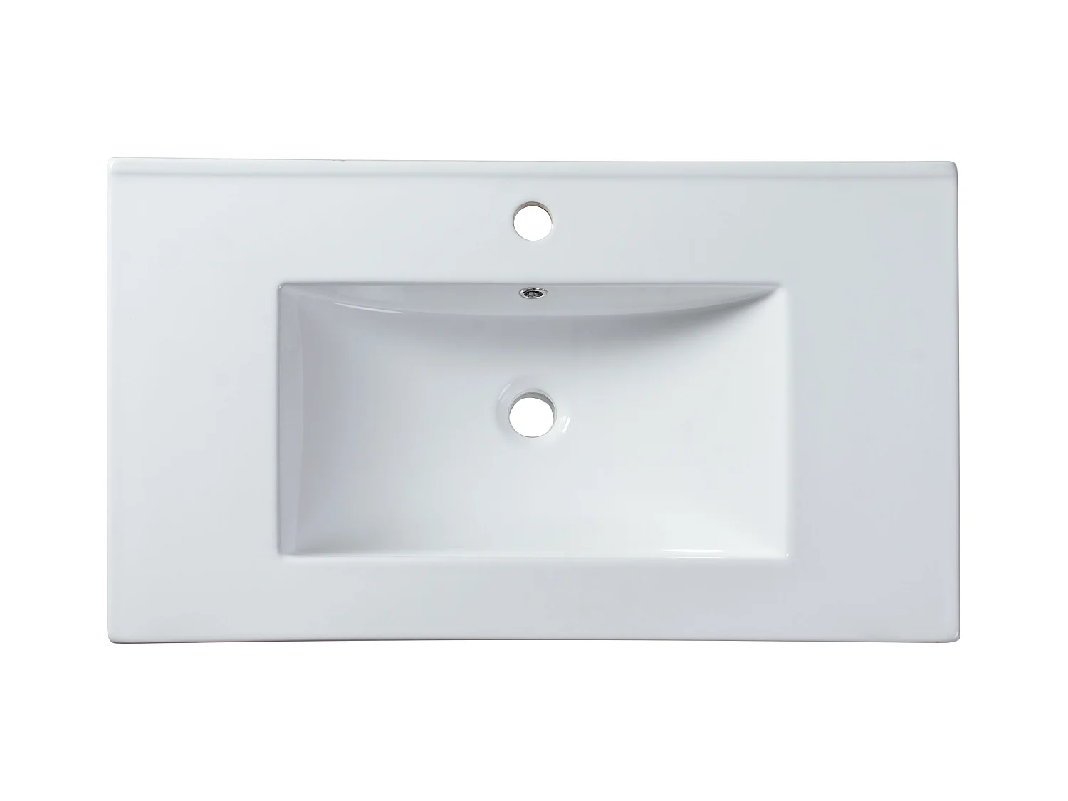 Hvid rektangulær keramisk indbygningsvask - 101 x 46,5 cm - MOTIAC