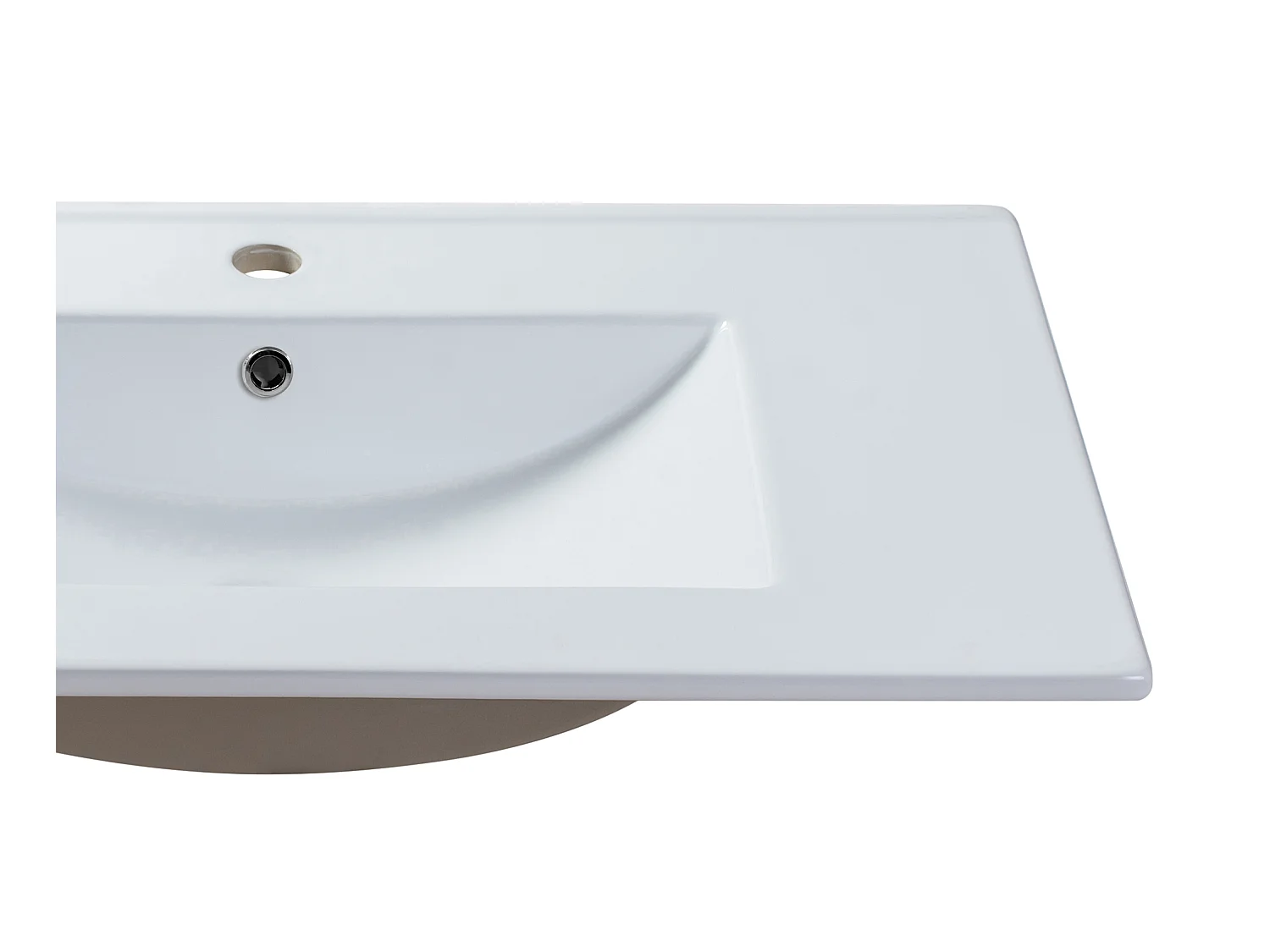 Hvid rektangulær keramisk indbygningsvask - 101 x 46,5 cm - MOTIAC