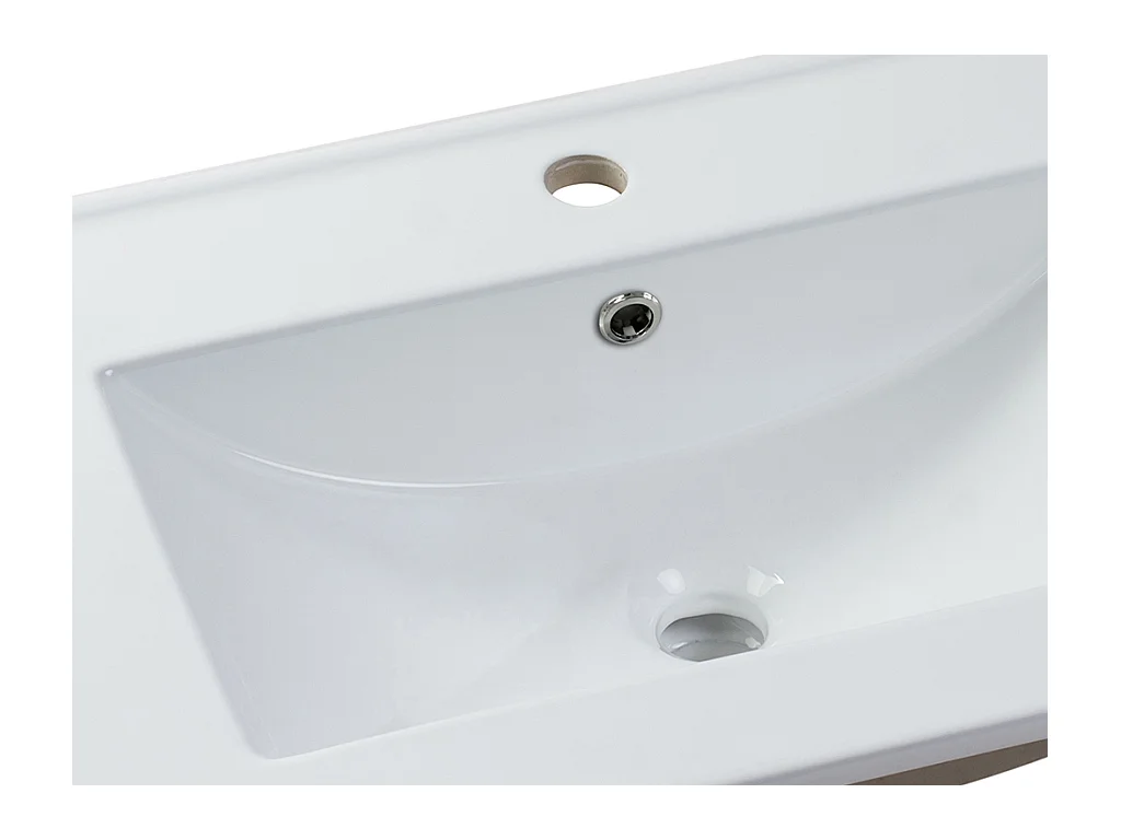 Hvid rektangulær keramisk indbygningsvask - 101 x 46,5 cm - MOTIAC